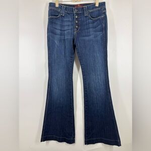 NWOT 7 for All Mankind Button Fly Dark Wash Bootcut Slimming Jeans Blue‎ 28